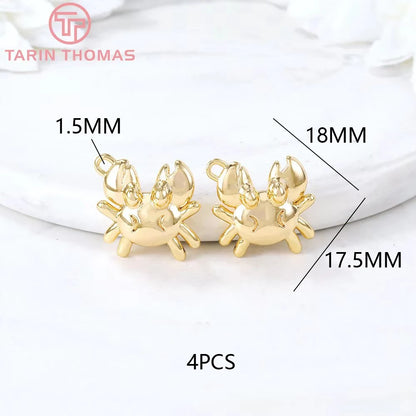 (129) 12x23MM 24K Gold Color Plated Brass Fish Charms Pendants High Quality Jewelry Accessories