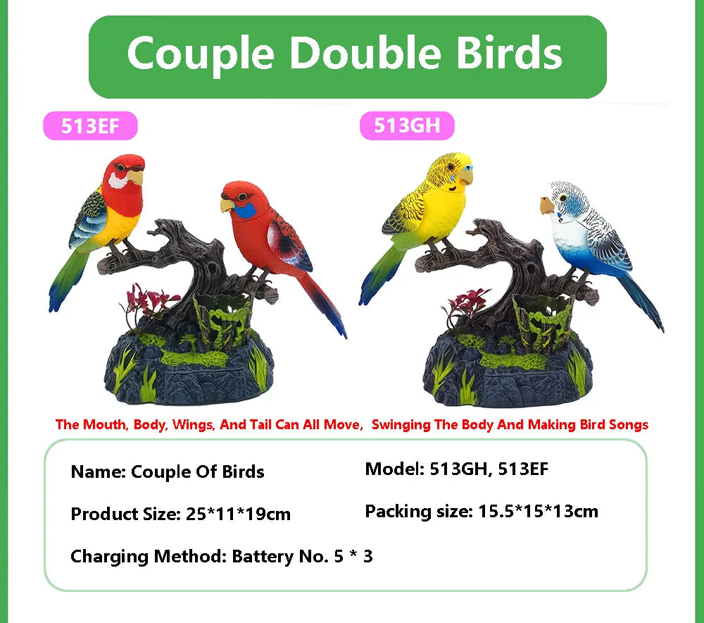 Sound And Voice Control Stimulation Induction Cage Bird Cage Sound Electric Bird Pet Toy Garden Display Children's Toy Gifts