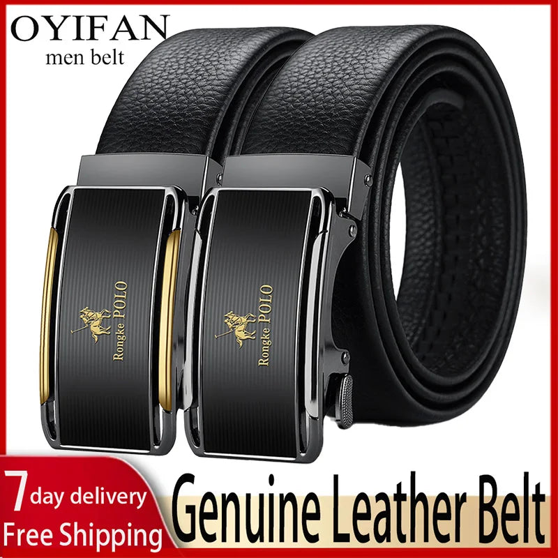 OYIFAN Men Belt Genuine Leather Belt for men Automatic belts Adjustable waistband Business belts 허리띠