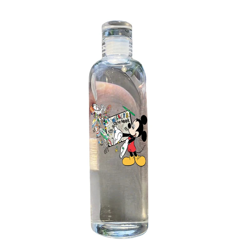 Disney Mickey Mouse Good-looking Women's Ins Cup Transparent Plastic Portable Large Capacity Time Scale Portable Drinking Water