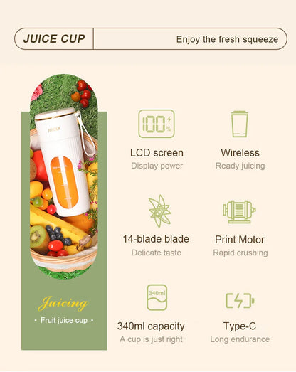 Juicer Cup Wireless Charging Small Portable High Quality Macaron Color Juice Cup Multi-functional Home  Automatic Fruit Blender