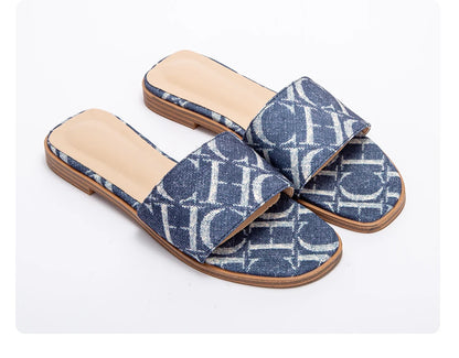 Classic Simple Design Wearable Comfortable Anti-slip Sole Letter Printed Slippers Seasonal New Summer Fashion Women's Sandals