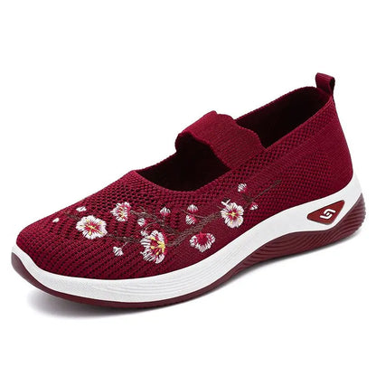 Summer Women's Shallow Flats Loafers Breathable Mary Jeans Flower Sneakers Female Platform Running Cotton Slip On Shoes