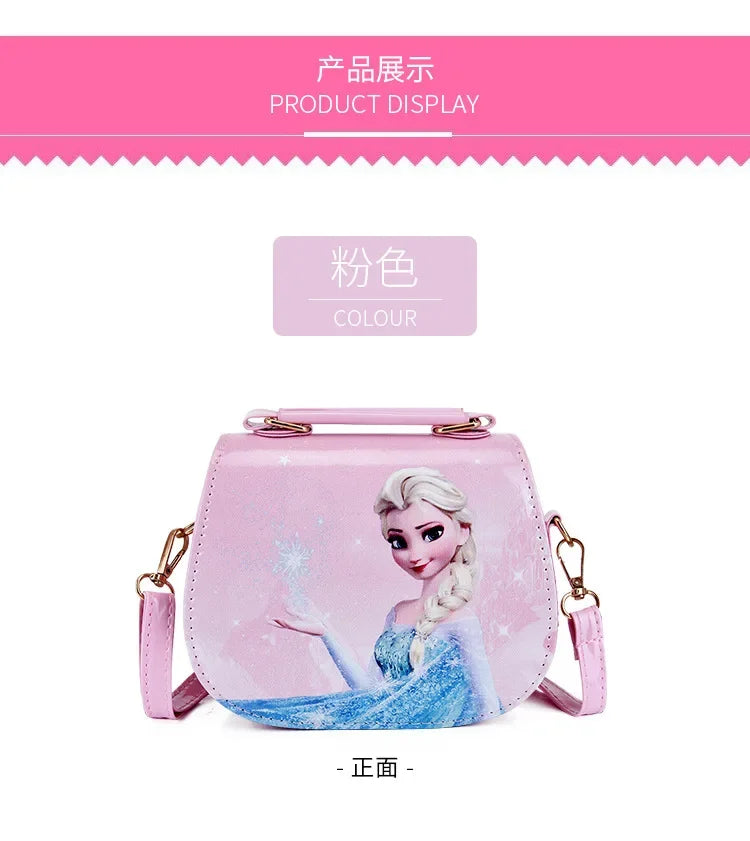 Cute cartoon anime Elsa princess messenger bag fashion girl handbag small bag baby shoulder messenger bag