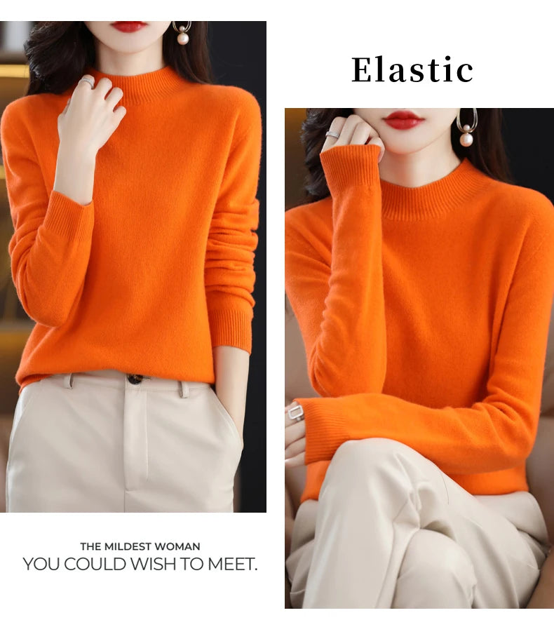 Cashmere Sweater Female 100% Merino Wool Winter Women Knitted Femme Pullover Top Winter Warm Women's 2024 New