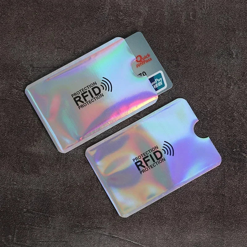 Color RFID Blocking Credit Bank Card Sleeves Protector Aluminum Foil Anti-Scan Card Holder Access Control Card Keeper Case