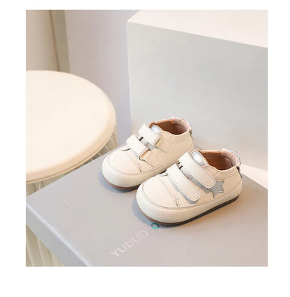 0-5 Years New Baby Shoes Microfiber Leather Toddler Boys Barefoot Shoe Star Soft Sole Girls Outdoor Tennis Fashion Kids Sneakers