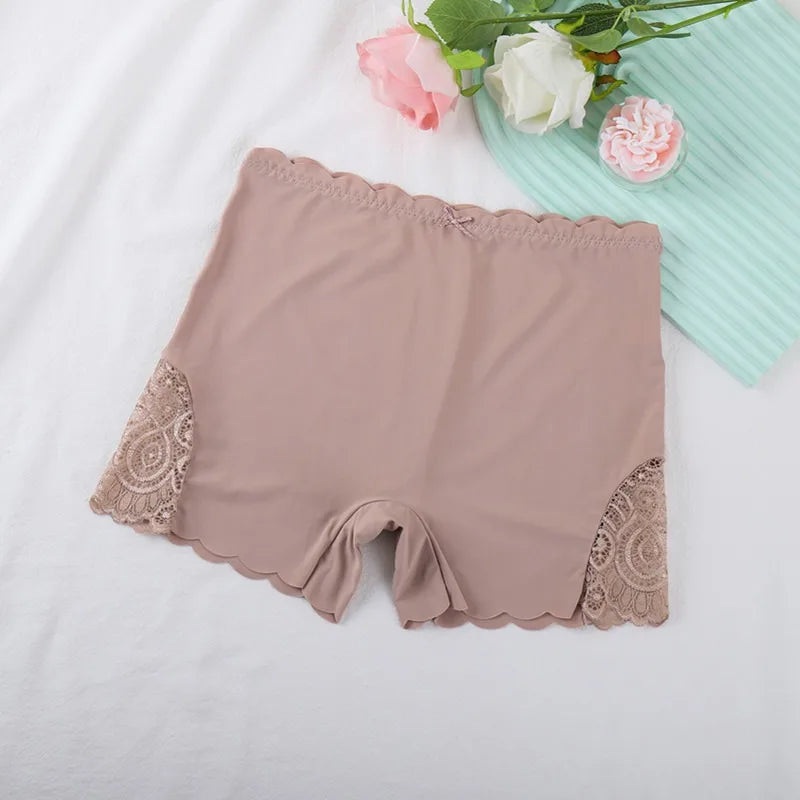 Ice Silk Women Panties Underwear Plain Color Ladies Soft Boyshorts Safety Panty For Woman