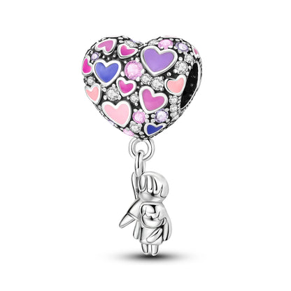 2025 925 Sterling Silver Charms Beads Love Heart Pink Original Charm Pendant Fit Charm Bracelets DIY Jewelry Birthday Gift Women