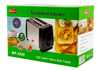 Electric Toaster Toaster 2 Slices Extra Reinforced Metal Good Quality Mp-3324